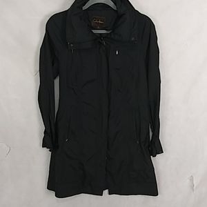 COLE HAAN black rain trench coat size medium